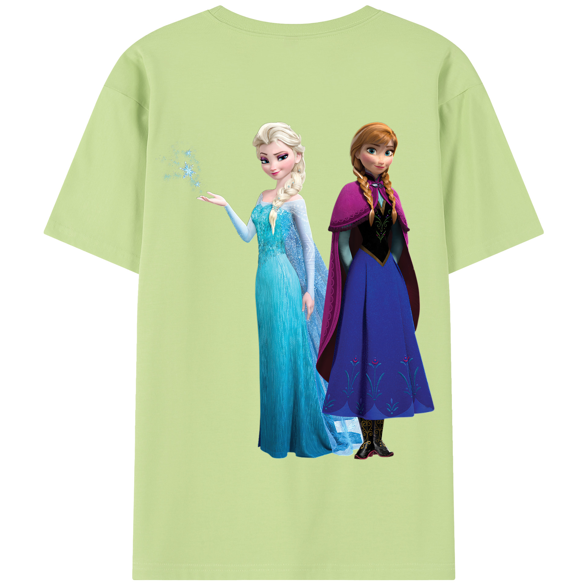 （画像用） アナと雪の女王 アンナ エルサ Frozen Anna Elsa 綿100％半袖Tシャツ（背面プリント）
